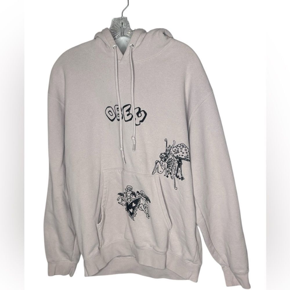 Obey X Urban Outfitters Men's Light Pink Fairy Graphic Hoodie. Size Medium.